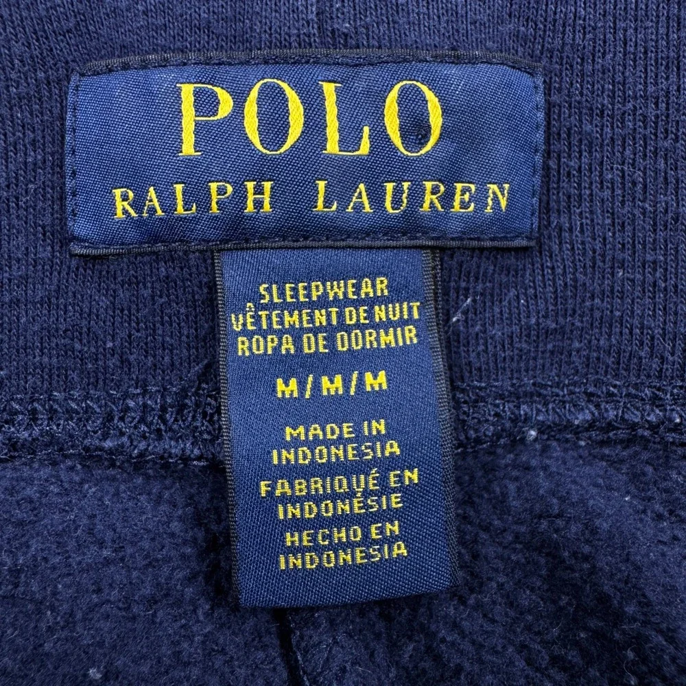 Polo Ralph Lauren Men's Sleepwear Fleece Jogger Pants Medium Navy Blue Logo